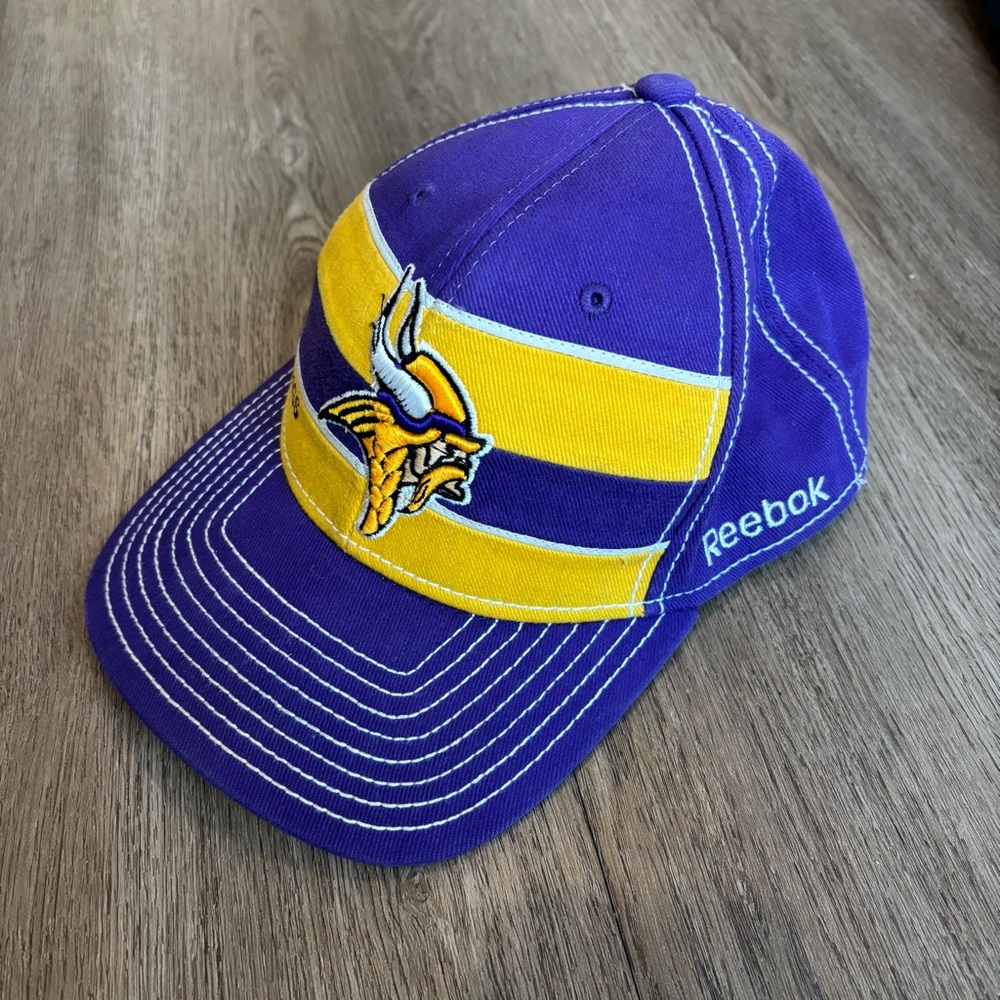 Reebok NFL Equipment Retro Minnesota Vikings Cap in Purple and Yellow BOGO